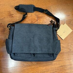 Grey high quality canvas laptop satchel bag. Brand new!